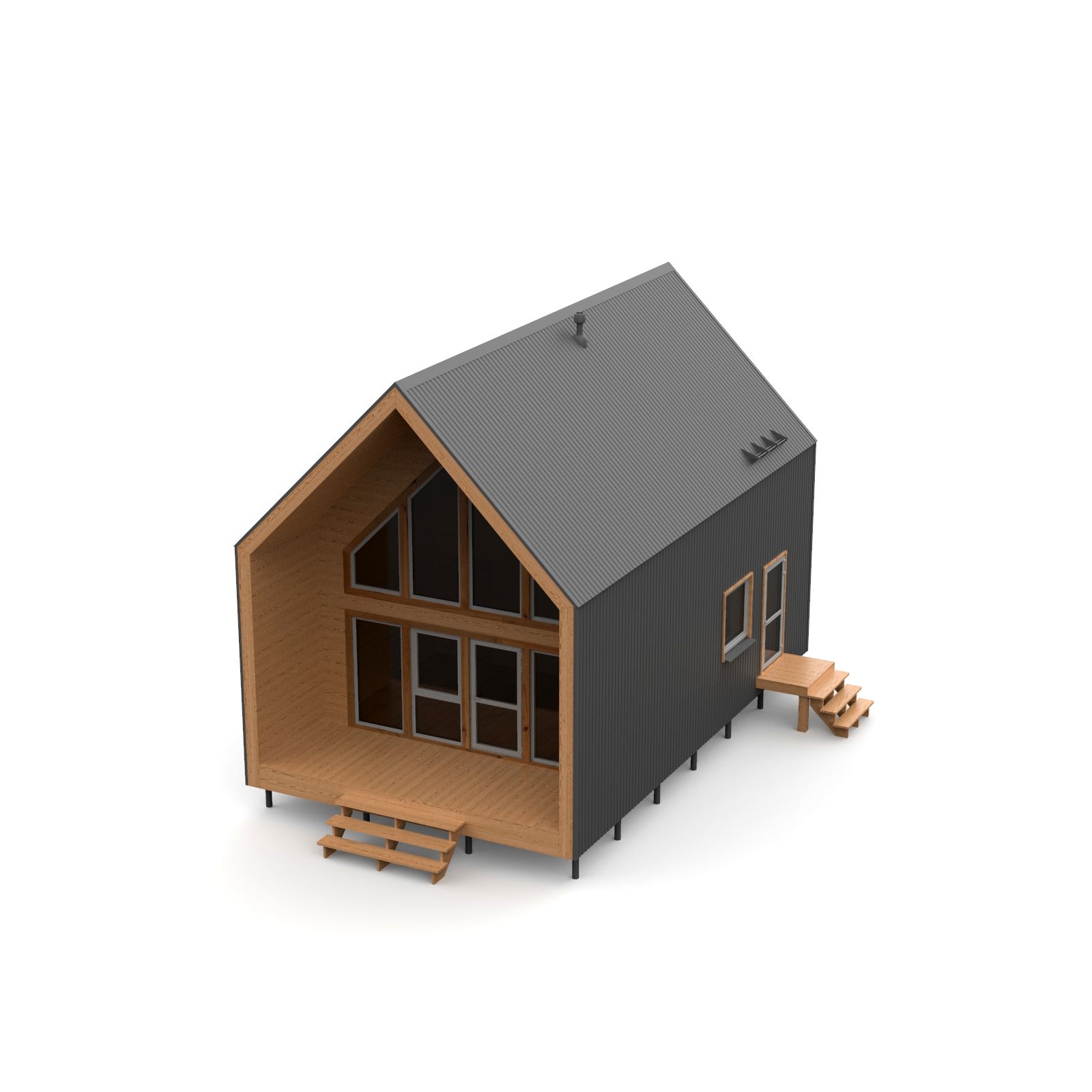 A 60 m2 LOFT can be assembled from a set of FINHA V200 connectors