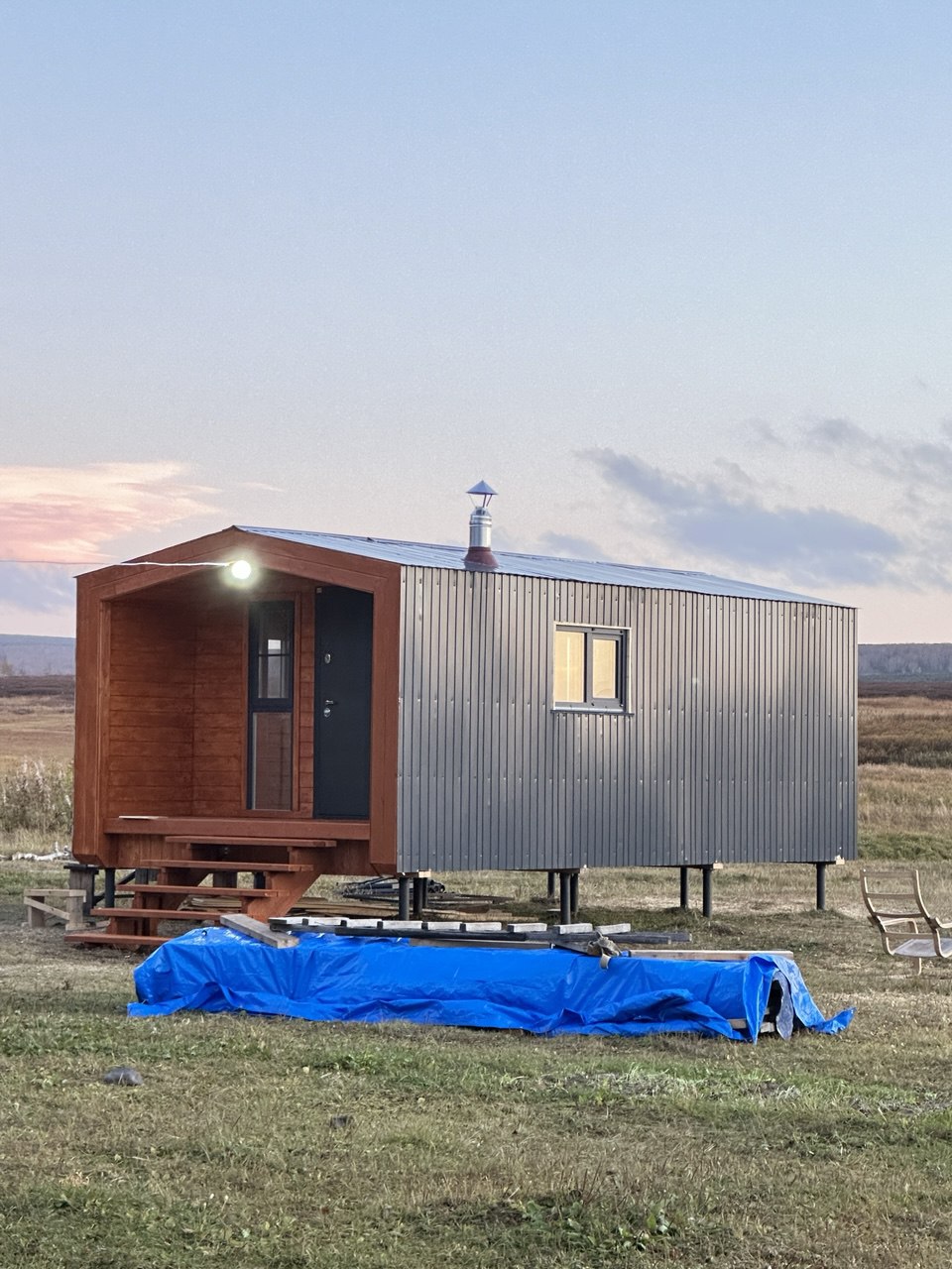 Hunting lodge in the tundra Hunting lodge in the tundra